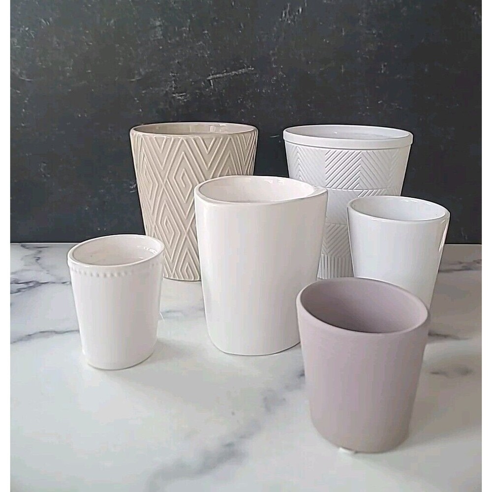 Mixed Lot Of 6 Indoor Planters, USED